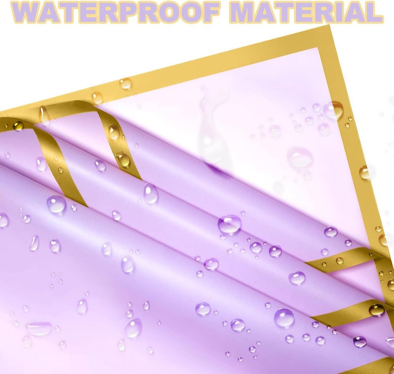 DEWJDFSC 20 Sheets Flower Wrapping Paper,Waterproof Floral Korean Bouquet Wrapping Paper, Florist Supplies, Suitable for Flowers Gift Packaging （Purple-2） - Image 2